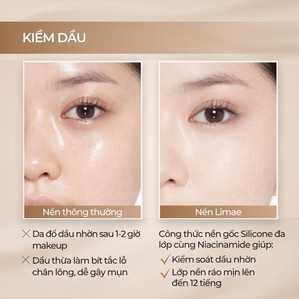 Kem nền kiềm dầu Limae Liquid Foundation 30ml lớp nền bền đẹp, lâu trôi, độ che phủ cao