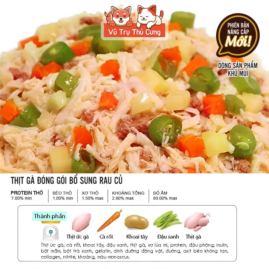 Pate Cho Chó Doggyman Dạng Thịt Đóng Gói Bổ Sung Rau Củ Gói 70g