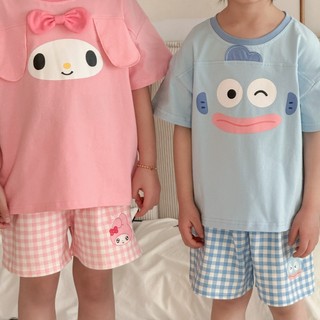 Bộ đồ ngắn tay bé trai bé gái 3-8 tuổi hàng QC chất liệu Lycra hoạt hình dễ thương hàng D1273