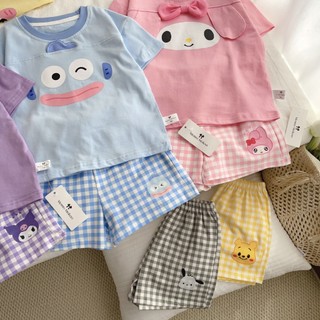 Bộ đồ ngắn tay bé trai bé gái 3-8 tuổi hàng QC chất liệu Lycra hoạt hình dễ thương hàng D1273