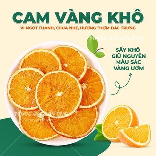 Cam sấy khô 200g, trà cam vàng sấy lạnh, thái lát, nguyên miếng, pha trà detox, decor, trang trí