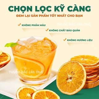 Cam sấy khô 200g, trà cam vàng sấy lạnh, thái lát, nguyên miếng, pha trà detox, decor, trang trí