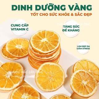 Cam sấy khô 200g, trà cam vàng sấy lạnh, thái lát, nguyên miếng, pha trà detox, decor, trang trí
