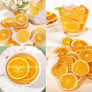 Cam sấy khô 200g, trà cam vàng sấy lạnh, thái lát, nguyên miếng, pha trà detox, decor, trang trí