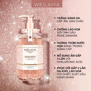 Sữa Tắm WEILAIYA Set Qùa Tặng Sữa Tắm Weilaiya Whitening Shower Gel Hương Nước Hoa Trắng Da 450ml - Skinora Beauty