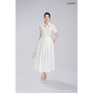 Chân Váy 𝐂𝐂𝐇𝐀𝐓 Dáng Xòe Stacie Xếp Ly Thân Trước Chất Liệu Tuytsi Cao Cấp 16CDS2012XT
