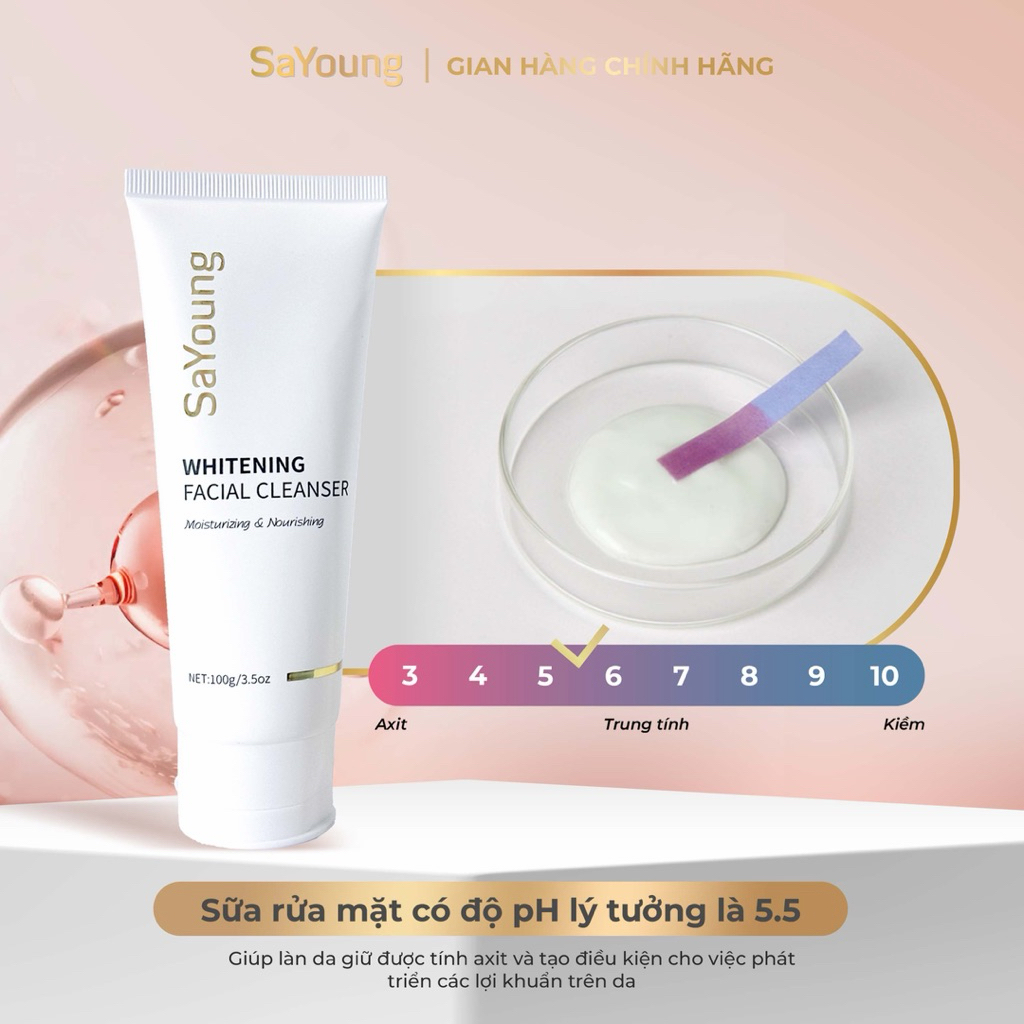 Sữa Rửa Mặt SaYoung WHITENING FACIAL CLEANSER .Hỗ Trợ Cấp Ẩm ,Sáng Da 100ml