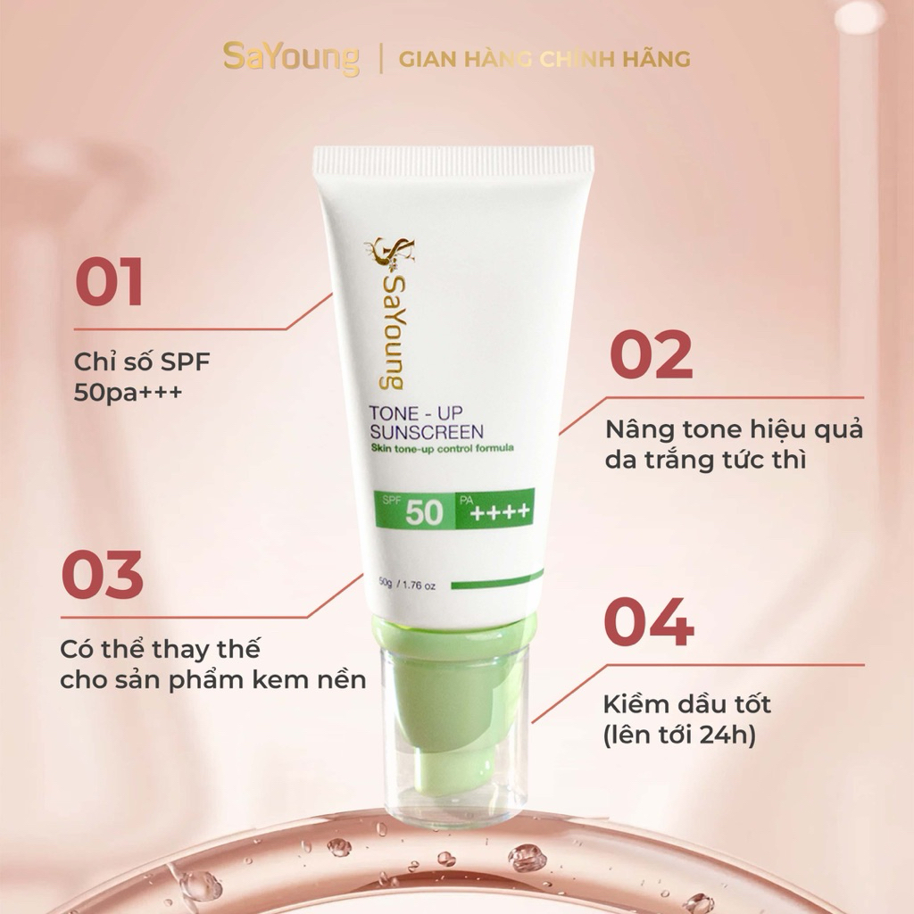 Kem Chống Nắng SPF 50/PA ++ ++ TONE-UP SUNSCREEN SaYoung
