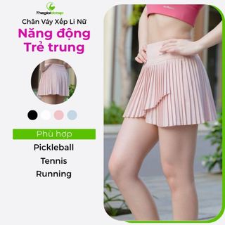 Chân váy Pickleball HT502 ICADO Váy Xếp Li 2 Lớp Tennis Pickleball Co Giãn Thoải Mái thegioidotap