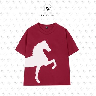 Áo Phông Form Boxy Lumi Wear C01 - Áo Thun Local Brand Unisex Nam Nữ In Ngựa, Cổ Tròn Cao Cấp Không Nhăn