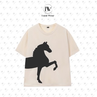 Áo Phông Form Boxy Lumi Wear C01 - Áo Thun Local Brand Unisex Nam Nữ In Ngựa, Cổ Tròn Cao Cấp Không Nhăn