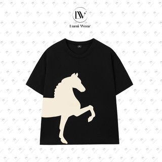 Áo Phông Form Boxy Lumi Wear C01 - Áo Thun Local Brand Unisex Nam Nữ In Ngựa, Cổ Tròn Cao Cấp Không Nhăn