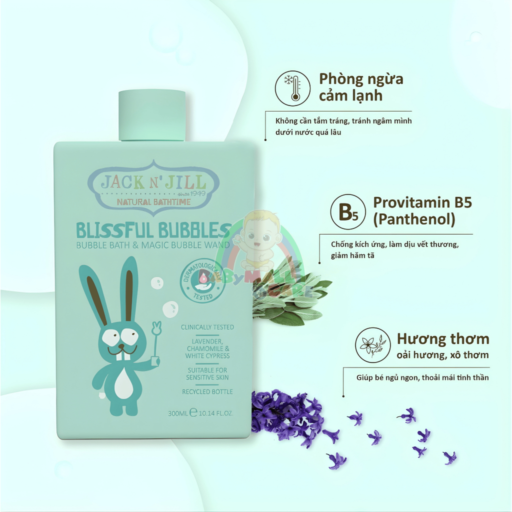 Sữa Tắm Gội Jack N’ Jill 300ml Dịu Nhẹ Dưỡng Ẩm, Thư Giãn, Cho Da Bé Mềm Mại | Babymall & Care