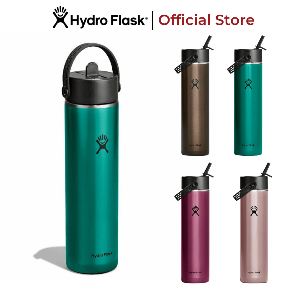 Bình giữ nhiệt Hydro Flask 710ml Lightweight Wide Flex Straw Cap 24oz chính hãng, nhẹ, nắp ống hút