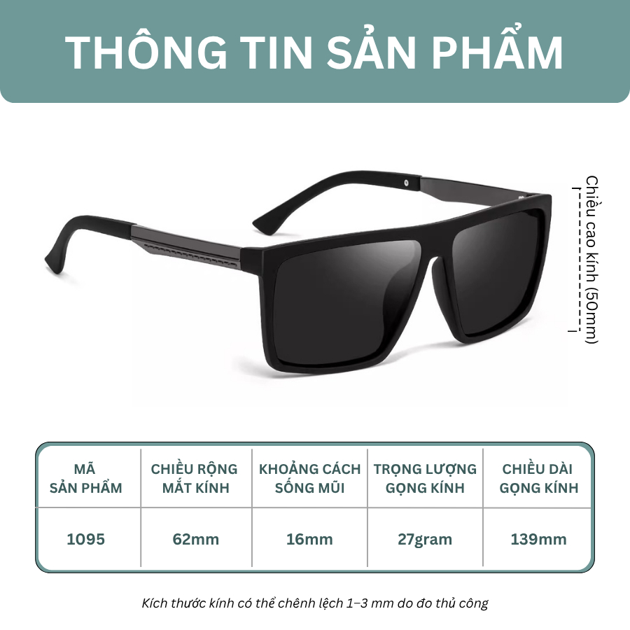 Kính Râm Nam INNI Form Vuông Nam Tính, Kính Chống Chói Chống Nắng UV, Dễ Phối Đồ Đi Chơi, Đi Biển