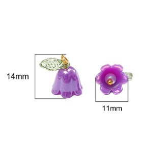 Hạt acrylic hình hoa chuông 11x14mm lỗ 2mm - 2~10 hạt/gói phụ kiện handmade