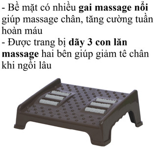 Ghế kê chân có con lăn nhựa VIỆT NHẬT - Massage bàn chân, kê chân công thái học văn phòng 2135