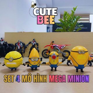Set 4 mô hình Mega Minion xuất xịn, lỗi lem sơn - Đồ chơi CUTE BEE