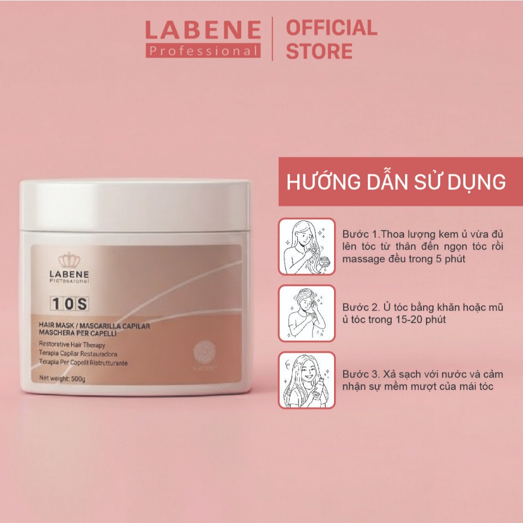 Kem ủ tóc collagen LABENE 10S MASK 500ml