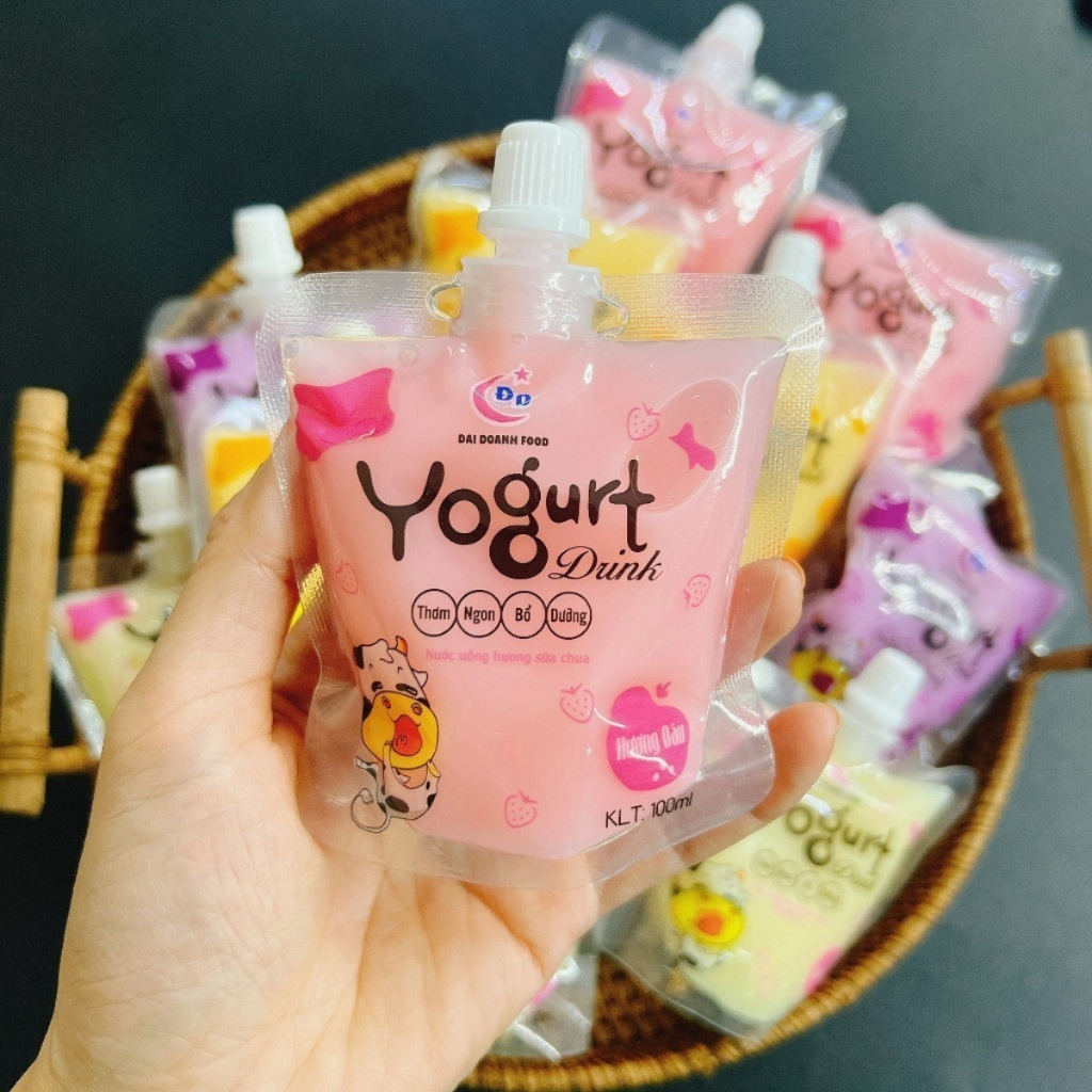 Nước Sữa Chua Yogurt, Nước Sữa Chua Hương Trái Cây, Sữa Chua Uống Giải Nhiệt Mùa Hè -Tiệm Ăn Vặt Dudu