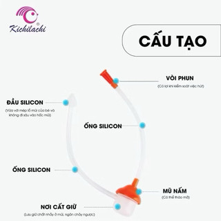 Dụng Cụ Hút Mũi Kichilachi Kèm Nhíp Gắp Rỉ Mũi Và Cọ Ống Hút
