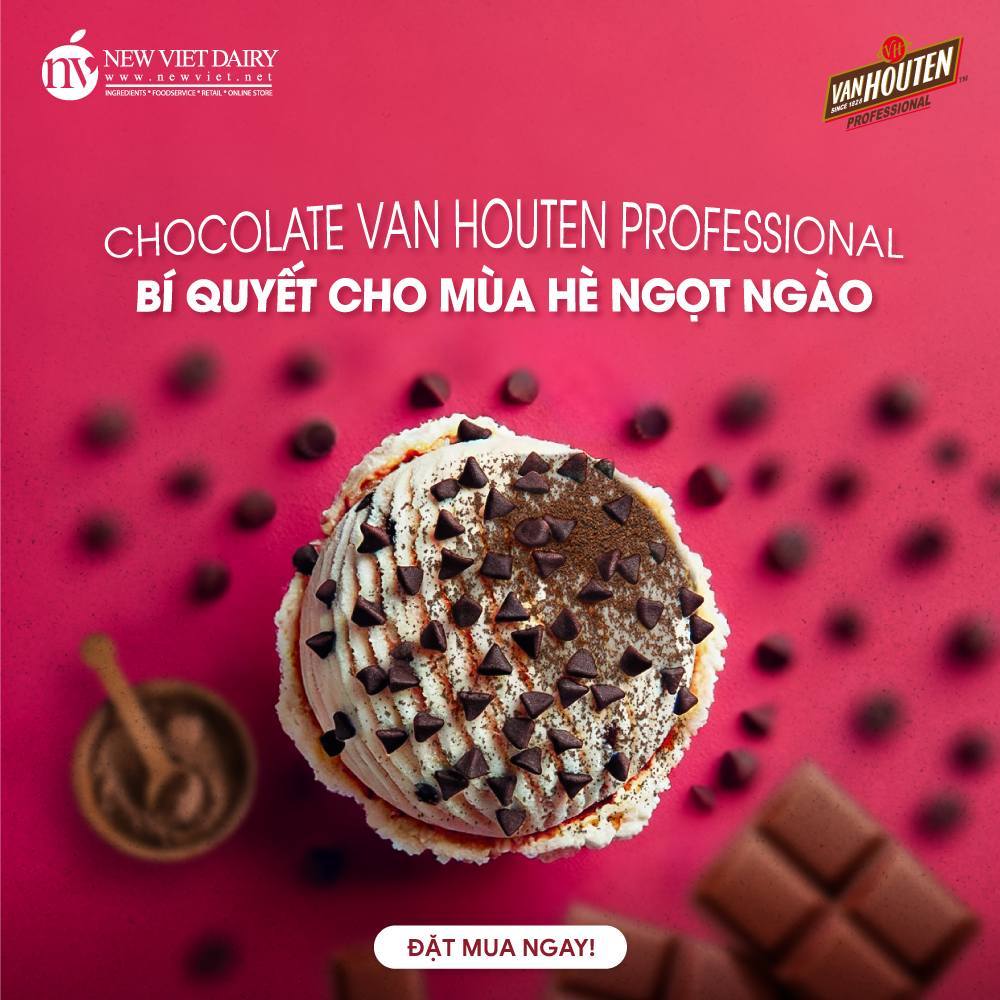 Socola Chip/ Nút đen, trắng, 2 màu trang trí bánh (chính hãng Puratos/VAN HOUTEN/Ganafarm) CHIA lẻ 100g