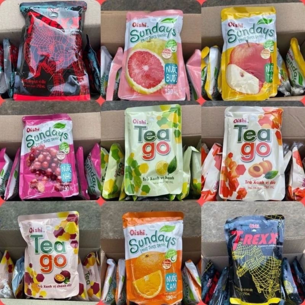 Nước Oishi Vị Trái Cây, Nước Oishi Vị Trái Cây Nhiều Vị, Đồ Uống Giải Khát - Tiệm Ăn Vặt DuDu