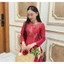 Áo dài cổ tròn dáng ôm đính cườm chất lụa ánh sao Áo tân thời trung niên mẹ sui mặc ăn hỏi đám cưới T1553G