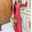 Áo dài cổ tròn dáng ôm đính cườm chất lụa ánh sao Áo tân thời trung niên mẹ sui mặc ăn hỏi đám cưới T1553G