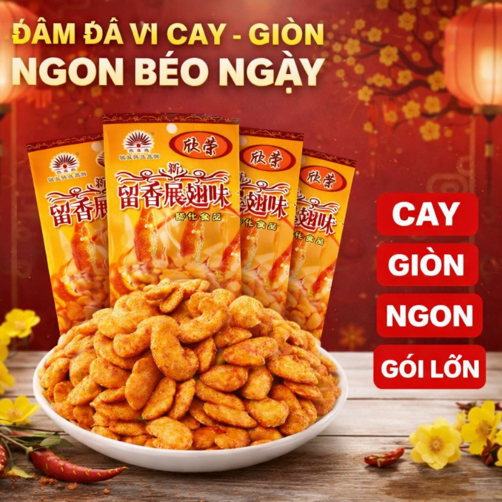 Snack Cánh Gà Chiên Giòn, Bim Bim Cánh Gà Tẩm Vị Thơm Ngon Giòn Tan - Tiệm Ăn Vặt Dudu