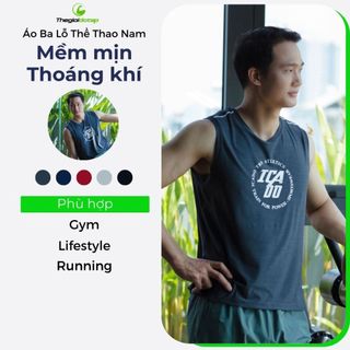Áo Ba Lỗ Tập Gym Nam ICADO HT102 Tập Gym Tennis Pickleball Co Giãn, Thoáng Mát thế giới đồ tập thegioidotap
