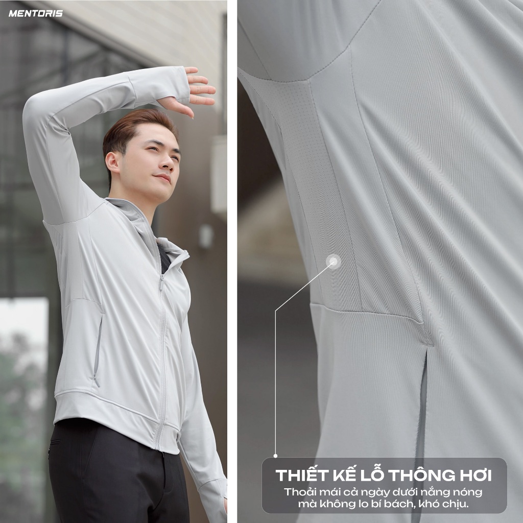 Áo Chống Nắng Nam Nữ MENTORIS, Chất Vải Thun Lạnh Cao Cấp, Đạt Chuẩn Số UPF 50+ Chống UV Tốt MCN01S