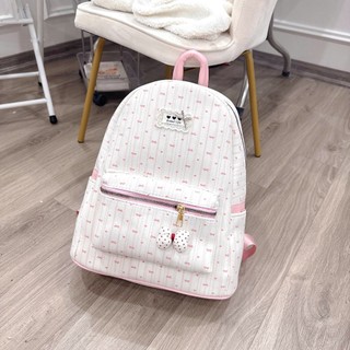 Balo nữ  szie 40 họa tiết nơ dễ thương Hàn Quốc balo đi học cute kèm charm - BL022
