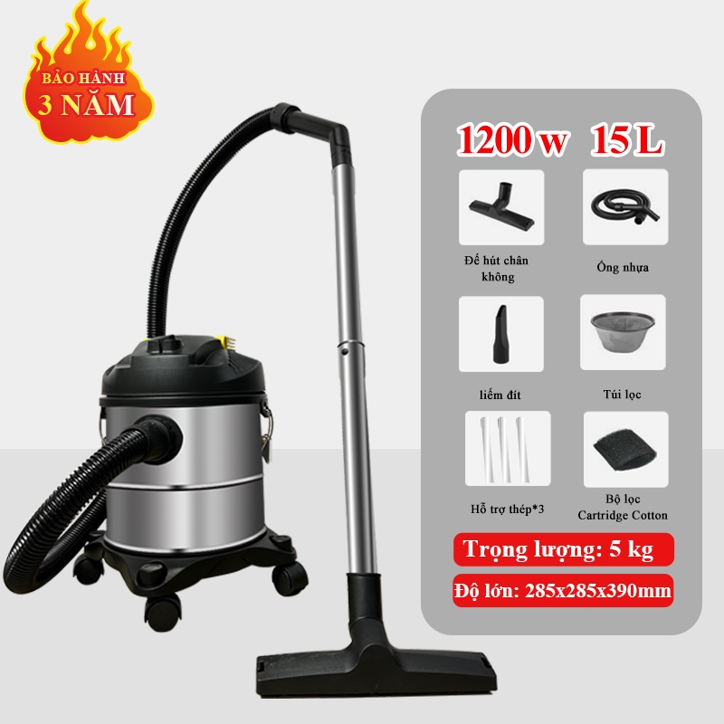 Máy hút bụi công nghiệp gia đình công suất lớn 1200W dung tích 12L sử dụng cho phòng khách nhà bếp kho