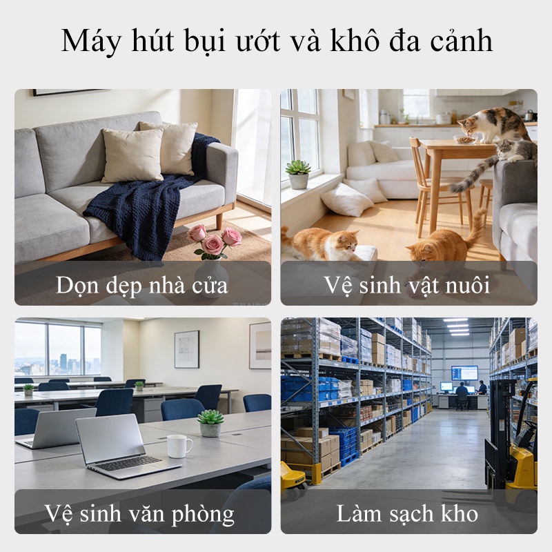 Máy hút bụi công nghiệp gia đình công suất lớn 1200W dung tích 12L sử dụng cho phòng khách nhà bếp kho