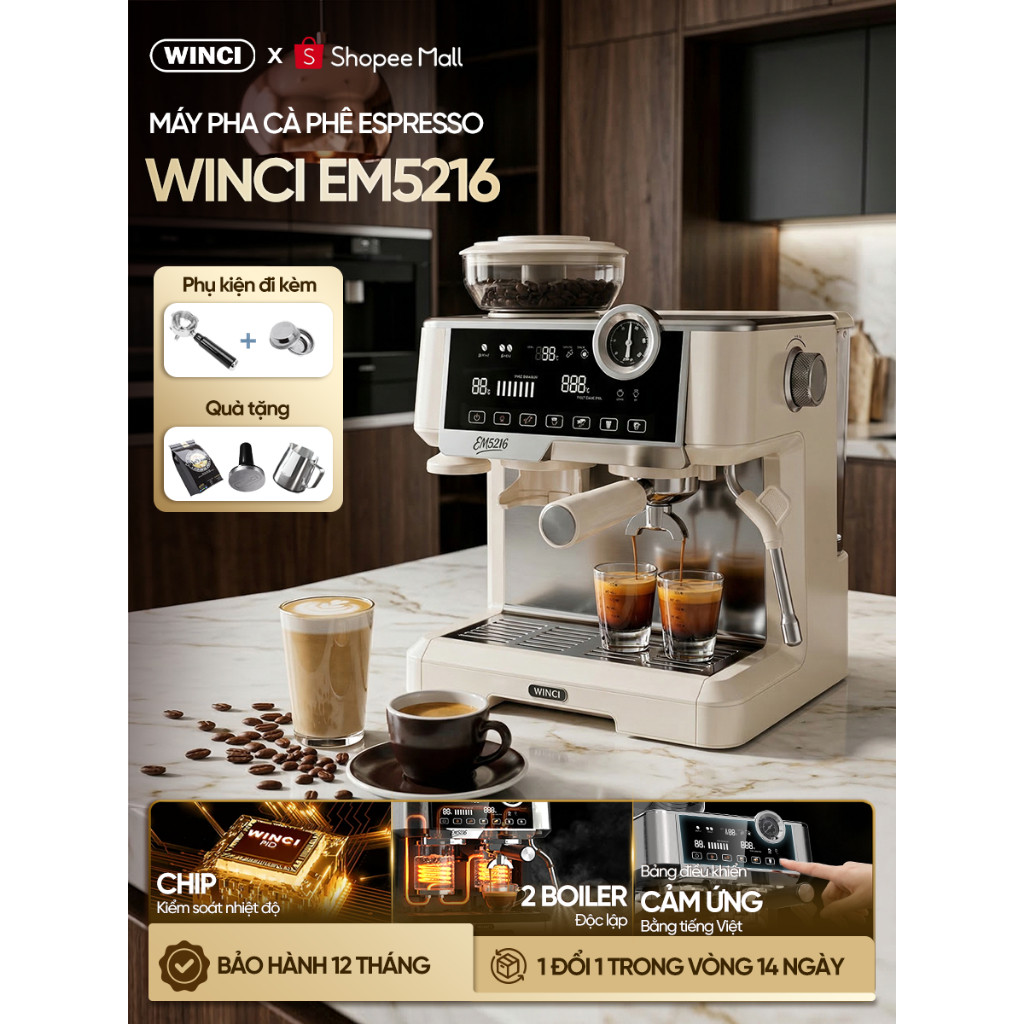 Máy Pha Cà Phê Winci EM5216 - Review Chi Tiết Có Đáng Mua?