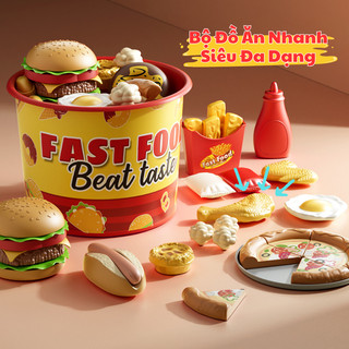 Set Đồ Chơi Đồ Ăn Nhanh KFC, McDonal Mini Cho Bé - Đồ Chơi Nhập Vai, Giả Lập Bán Hàng Gắn Kết Cha Mẹ Và Bé