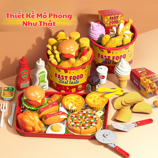 Set Đồ Chơi Đồ Ăn Nhanh KFC, McDonal Mini Cho Bé - Đồ Chơi Nhập Vai, Giả Lập Bán Hàng Gắn Kết Cha Mẹ Và Bé
