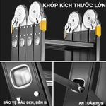 Thang nhôm gấp 4 đoạn nhập khẩu 3,7 - 5,7 mét Chịu Lực 200KG Thang nhôm đa năng, có thiết bị khóa tự động — ảnh 5