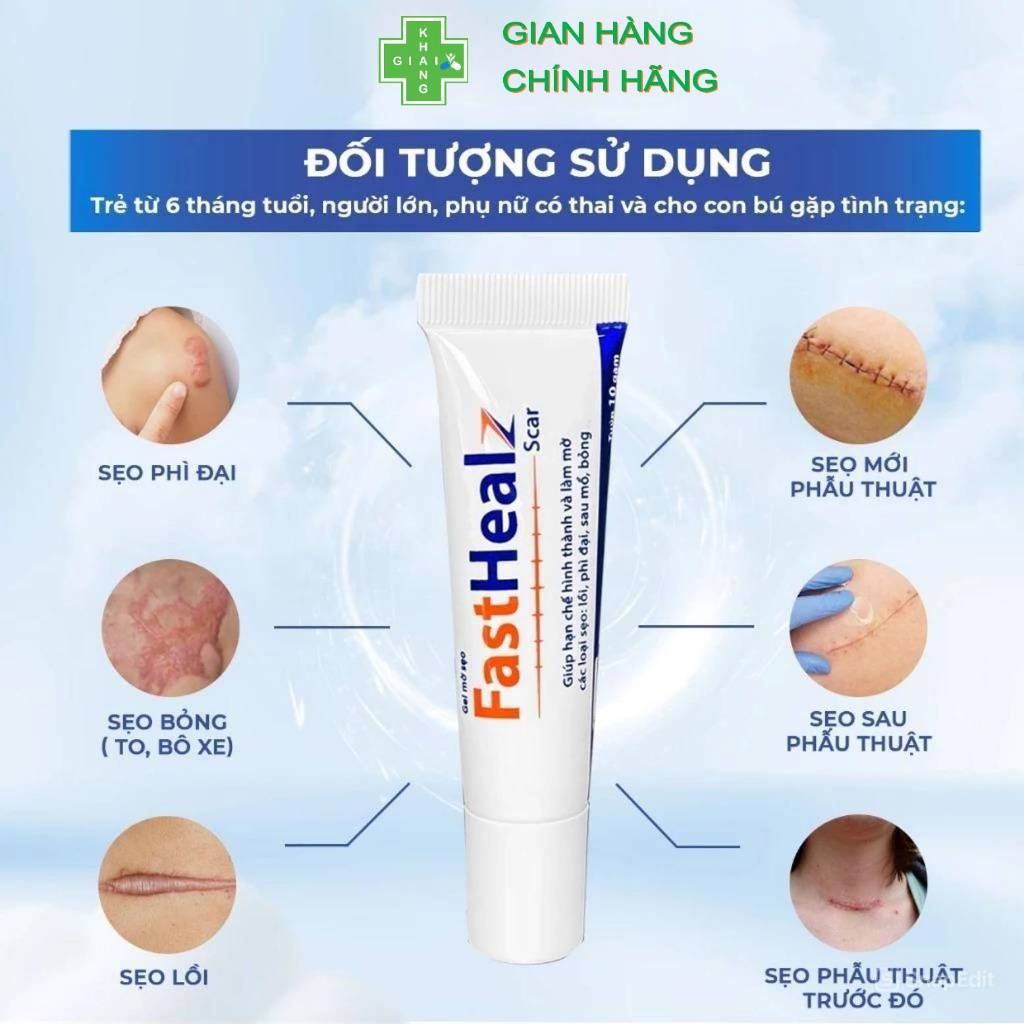 Gel mờ sẹo FastHealz Scar trong suốt, không lo bết dính lại an toàn và hiệu quả cho mọi đối tượng (Chai 10g)