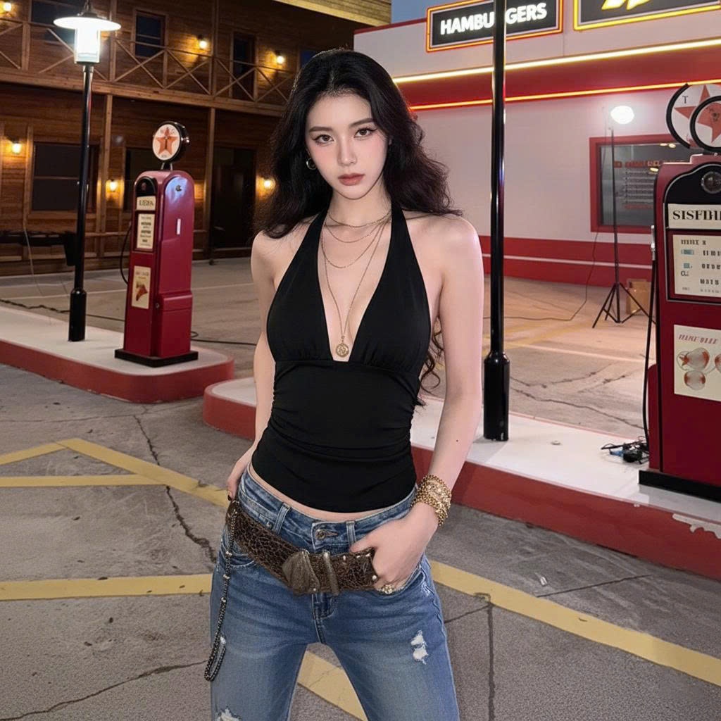 Áo Cổ Yếm Cột Dây Hở Lưng Cổ V Croptop Ôm Body Fit Dáng Màu Trơn Vải Cotton Co Giãn SAN Clothings - P188