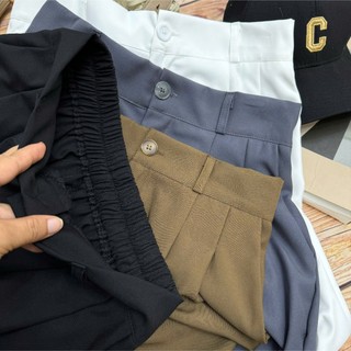 Quần ngố  ống suông bigze nữ  lưng cao kiểu xếp ly thời trang, chất vải mát dễ mặc, phong cách trẻ trung-Q569