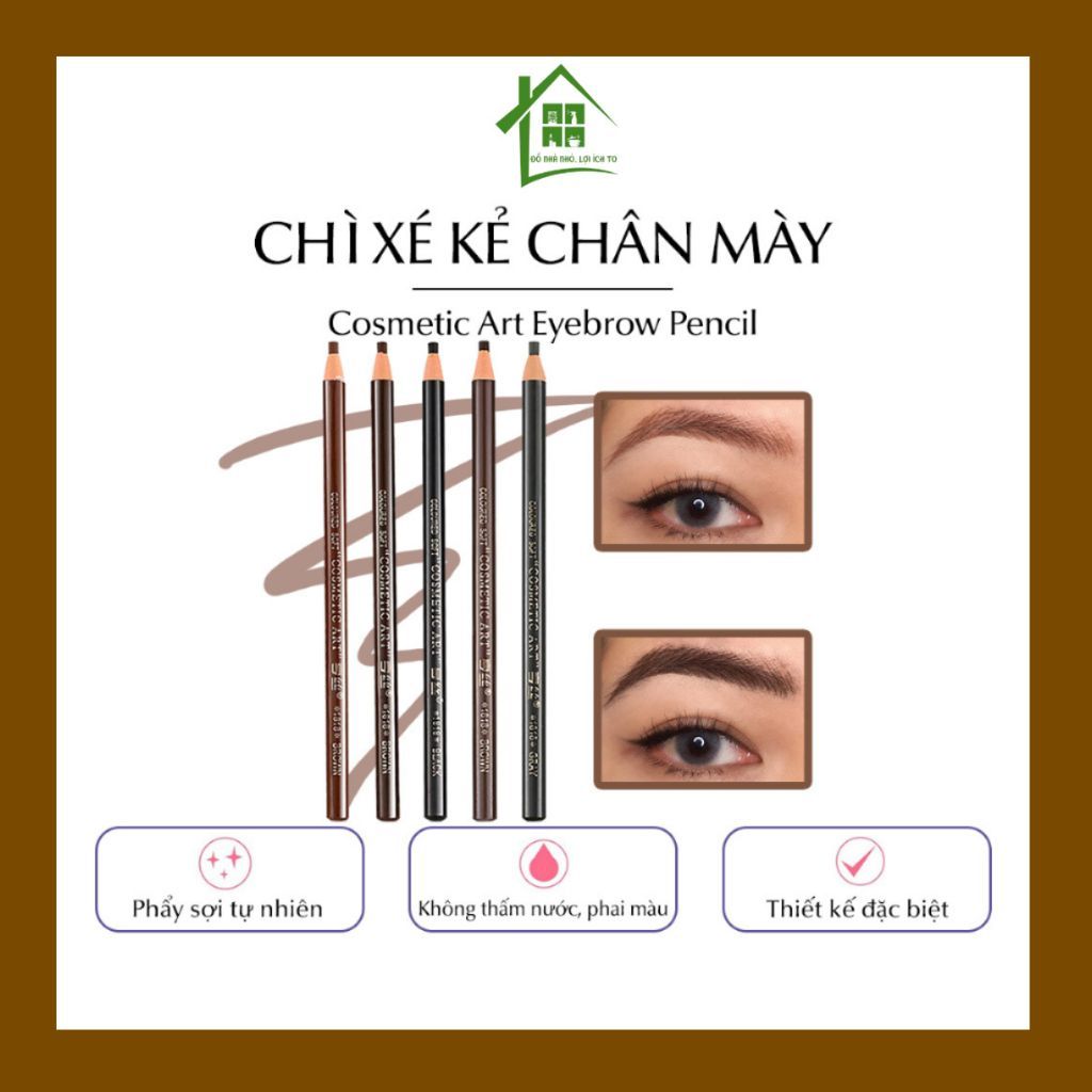 Chì xé kẻ chân mày Cosmetic Art Eyebrow Pencil, bút trang điểm mắt gảy sợi, đẹp tự nhiên.