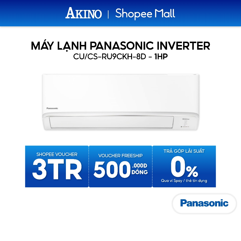 CU/CS-RU9CKH-8D I Máy Lạnh Panasonic Inverter Tiết Kiệm Điện 9.000BTU/1.0 HP/1Ngựa
