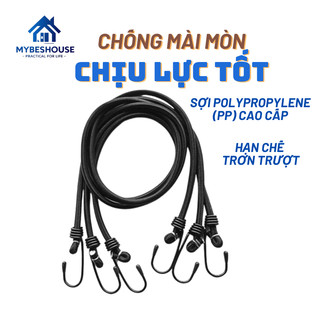 Dây chẳng hàng hành lý dài 1.5m dày 1cm đầu móc bằng sắt chất liệu dây bằng cao su bọc vải polyester