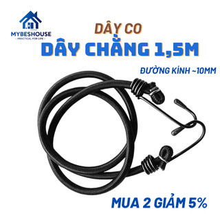 Dây chẳng hàng hành lý dài 1.5m dày 1cm đầu móc bằng sắt chất liệu dây bằng cao su bọc vải polyester