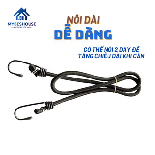 Dây chẳng hàng hành lý dài 1.5m dày 1cm đầu móc bằng sắt chất liệu dây bằng cao su bọc vải polyester