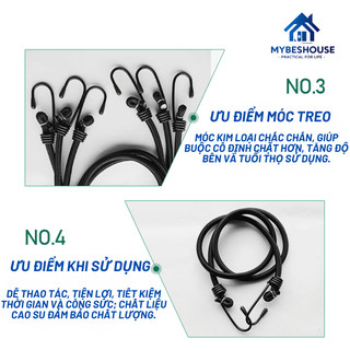 Dây chẳng hàng hành lý dài 1.5m dày 1cm đầu móc bằng sắt chất liệu dây bằng cao su bọc vải polyester