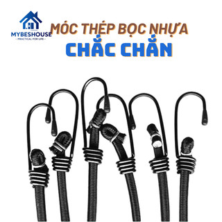 Dây chẳng hàng hành lý dài 1.5m dày 1cm đầu móc bằng sắt chất liệu dây bằng cao su bọc vải polyester