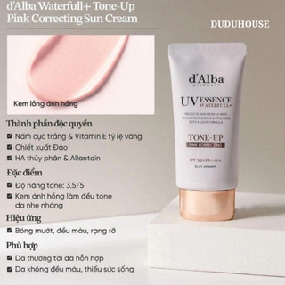 Kem chống nắng d’Alba Waterfull Tone-up Sunscreen Dịu Nhẹ Da Nhạy Cảm Nâng Tông Sáng Hồng 50ml